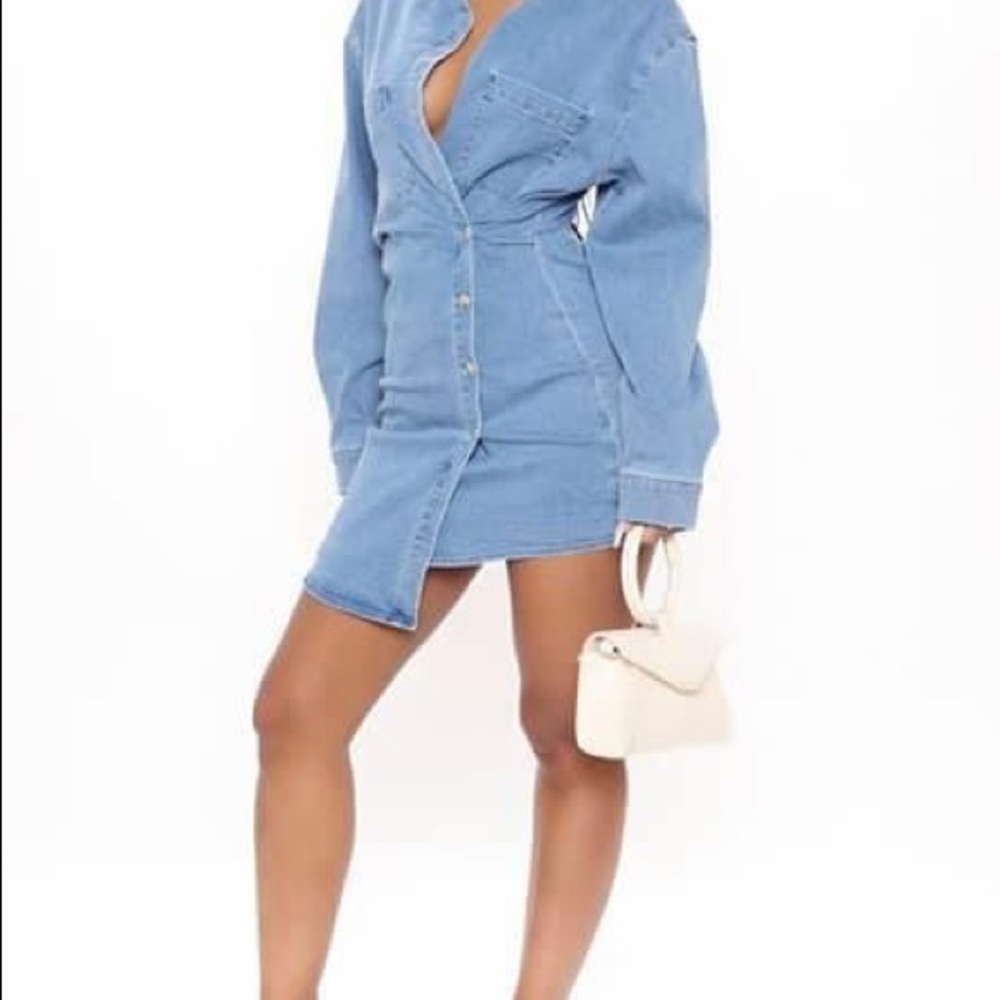 Denim Button Up Mini Dress